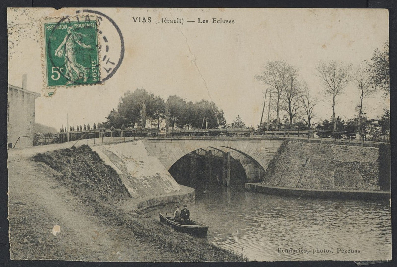 Carte postale ancienne Vias les écluses - Archives départementales de l'Hérault - FRAD034-2FICP-06298-00001