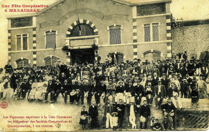 Carte postale ancienne 34 Maraussan Une fete Cooperative