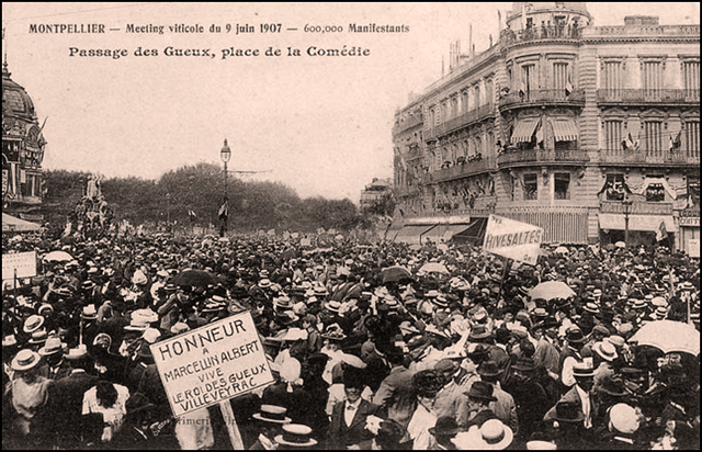 Carte postale ancienne Juin 1907 Les Gueux Montpellier