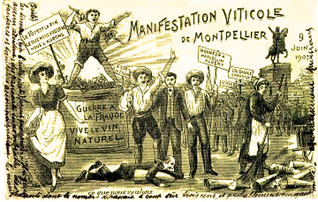 Carte postale ancienne Manifestations-1907 Montpellier