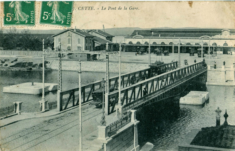 Carte postale ancienne Inconnu 7 - Cette - Le Pont de la Gare