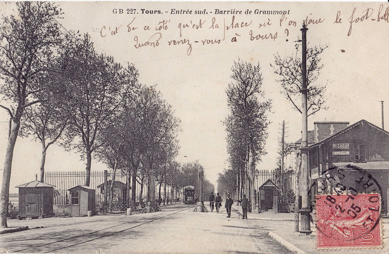 Carte postale ancienne Gb 227 - Tours - Entrée sud - Barrière de Grammont