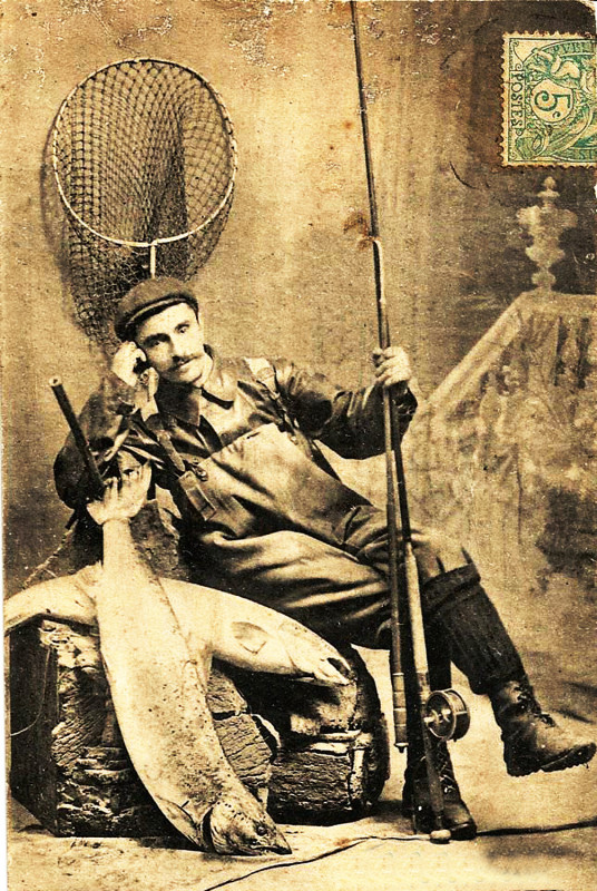Carte postale ancienne 40 Pêcheur de saumon
