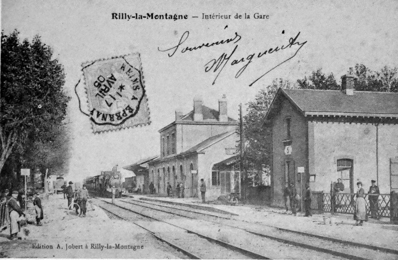 Carte postale ancienne 1905 gare rilly 1005407
