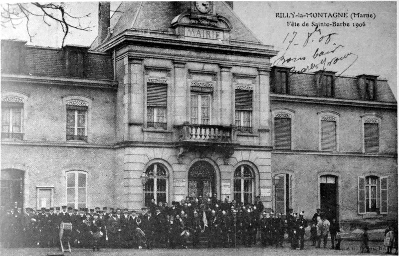 Carte postale ancienne Rilly mairie ste barbe 1906 1005432