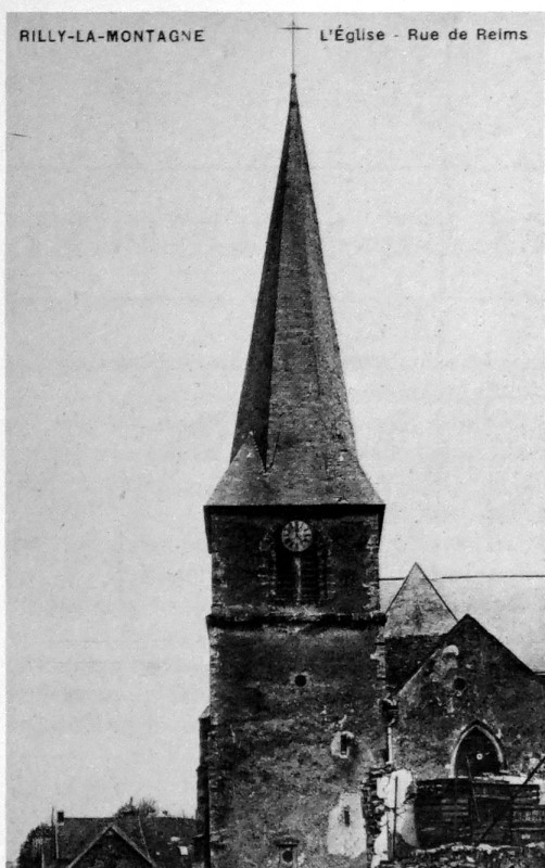 Carte postale ancienne Rilly église 1GM 1005436