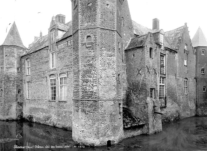 Château - Façade du côté des fossés - Steene - Médiathèque de l ...