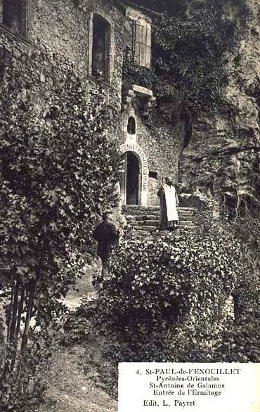 Carte postale ancienne Ermitage Saint-Antoine de Galamus - Entrée (CP Payret) à Saint-Paul-de-Fenouillet
