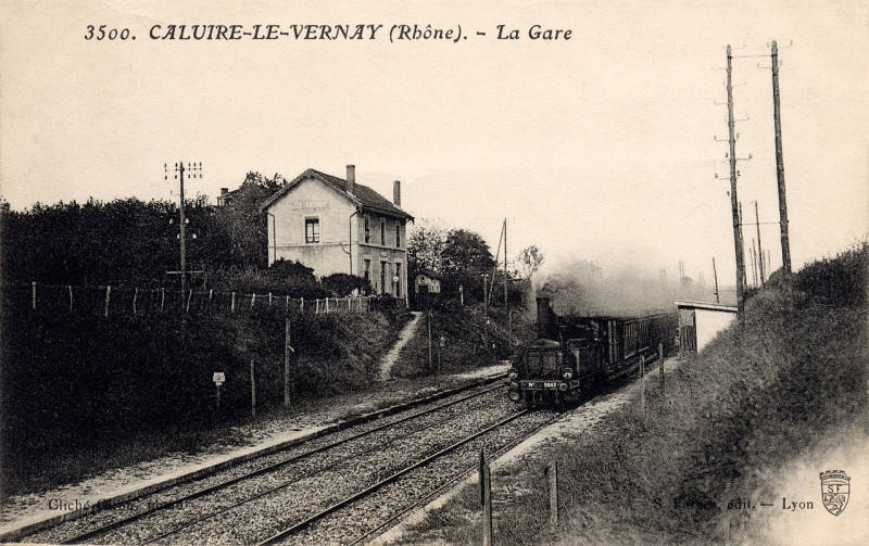Carte postale ancienne Gare du Vernay Caluire 1913