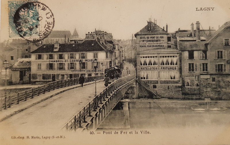 Carte postale ancienne L1471 - Lagny-sur-Marne - Pont de fer
