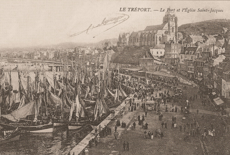 Carte postale ancienne Le Tréport - Le port et les quais