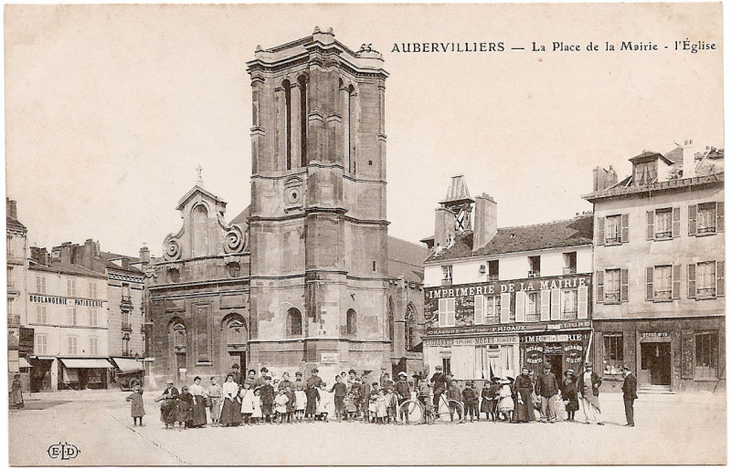 Carte postale ancienne Aubervilliers Place