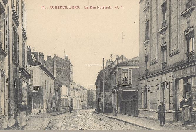 Carte postale ancienne Aubervilliers Rue Heurtault