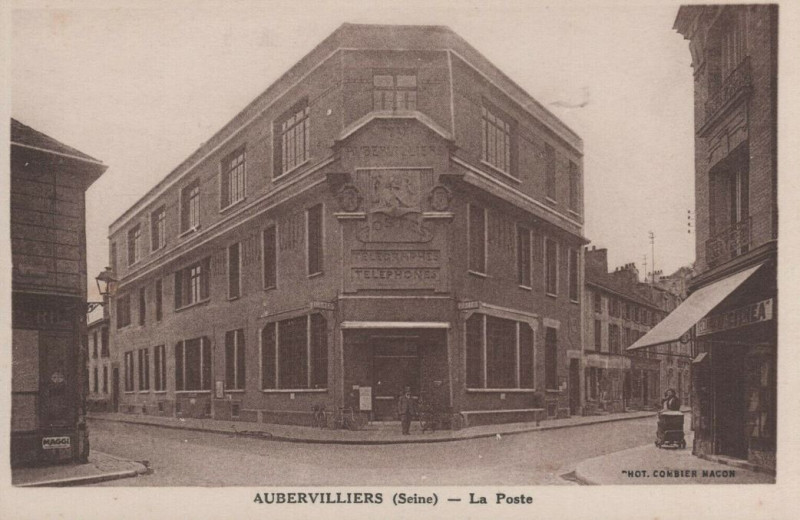 Carte postale ancienne Aubervilliers.Ancienne poste