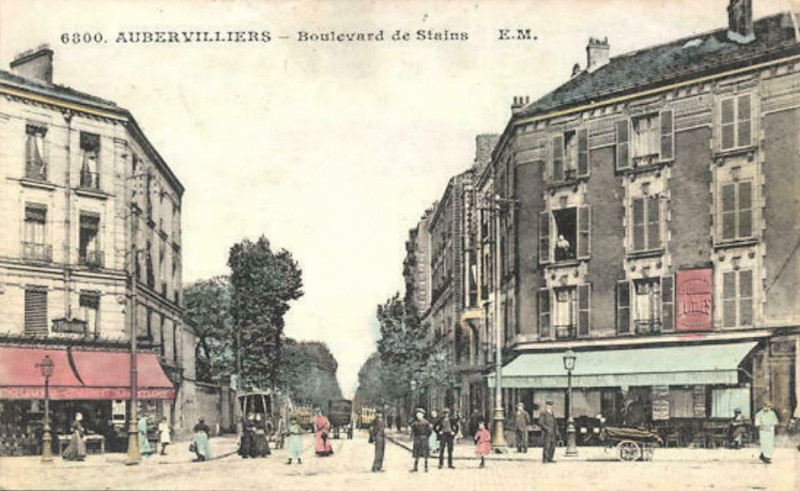 Carte postale ancienne Aubervilliers.Boulevard de Stains