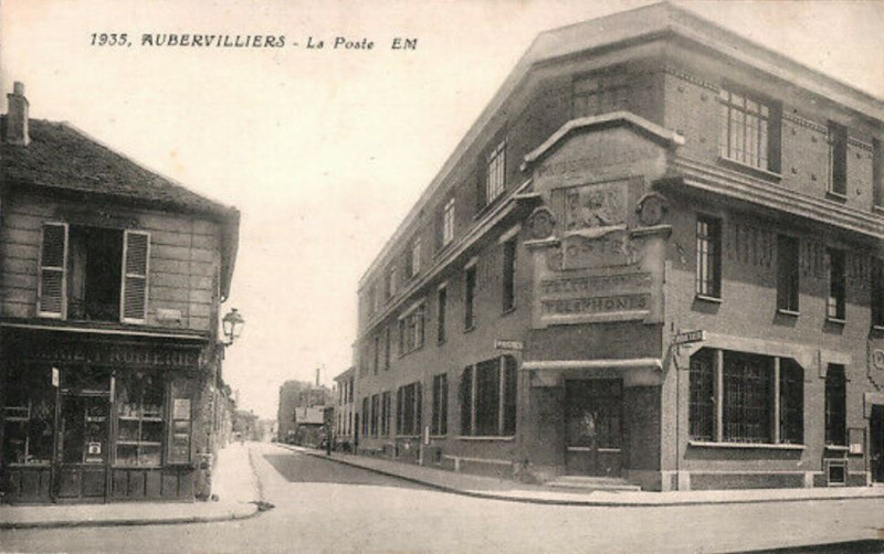 Carte postale ancienne Aubervilliers.Bâtiment de l'ancienne poste