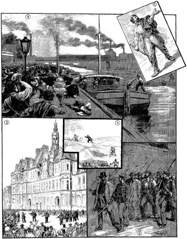 Carte postale ancienne Grève des terrassiers (1888)
