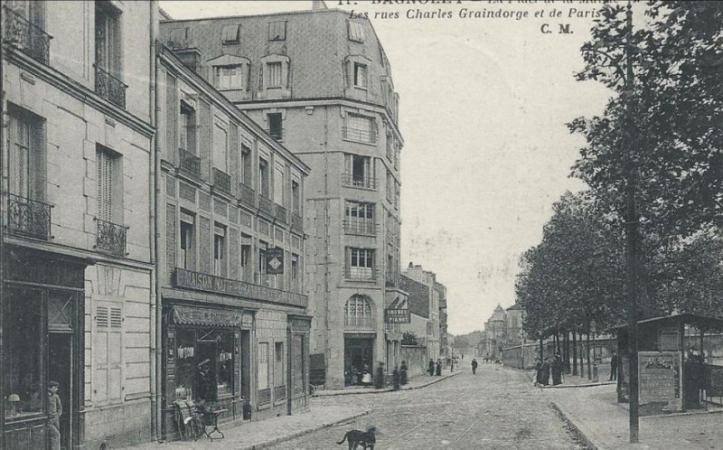 Carte postale ancienne Bagnolet.Rue Charles Graindorge.Rue de Paris