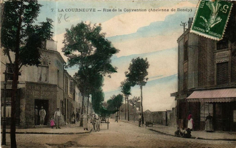 Carte postale ancienne La Courneuve.Rue de la Convention, ancienne de Bondy