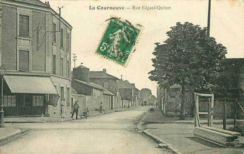 Carte postale ancienne La Courneuve.Rue Edgard-Quinet