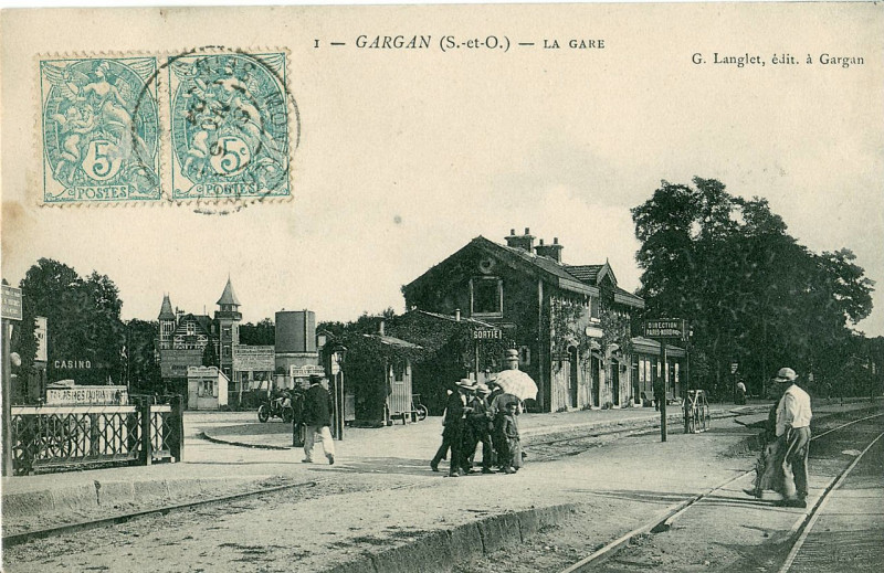 Carte postale ancienne Langlet 1 - Gargan - La Gare