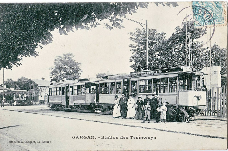 Carte postale ancienne Moquet Gargan Tramway