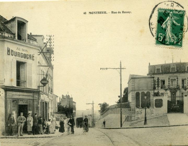 Carte postale ancienne Montreuil.Rue de Rosny