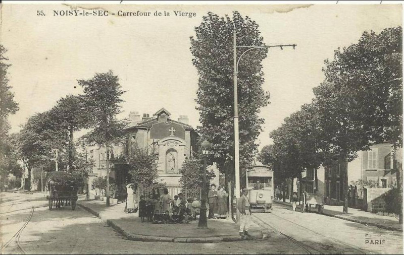 Carte postale ancienne Noisy-le-Sec.Carrefour de la Vierge