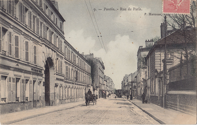 Carte postale ancienne Marmuse 9 - Pantin - Rue de Paris