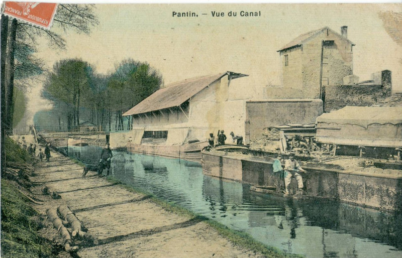 Carte postale ancienne Pantin - Vue du Canal