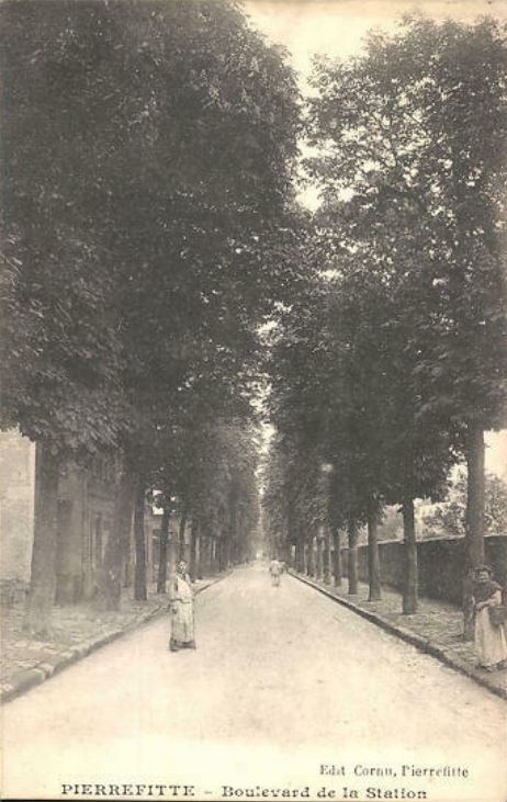 Carte postale ancienne Pierrefitte.Boulevard de la Station.Allée