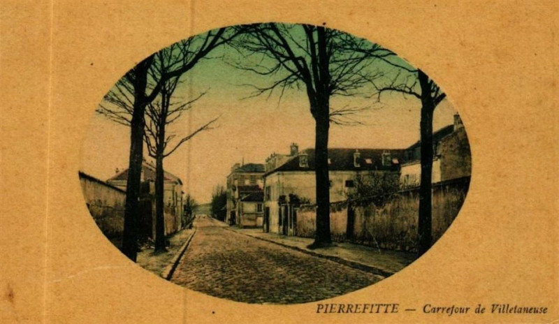 Carte postale ancienne Pierrefitte.Carrefour de Villetaneuse