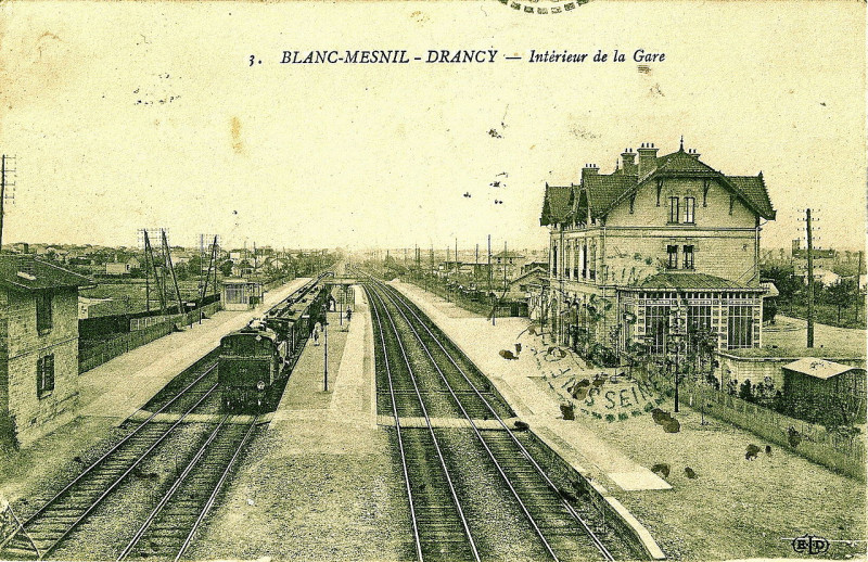 Carte postale ancienne Blanc-Mesnil - Drancy - Intérieur de la Gare
