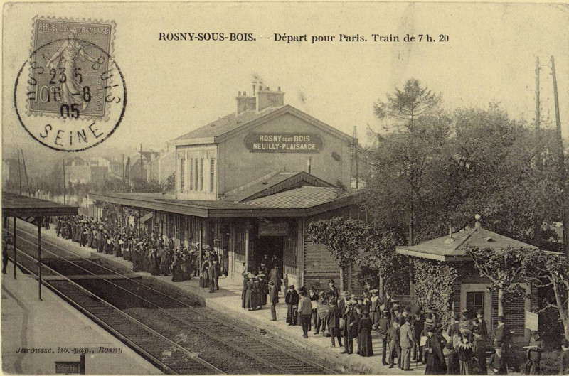 Carte postale ancienne Gare rosny 1856 3
