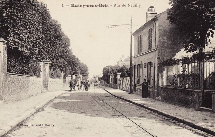 Carte postale ancienne Rosny-sous-Bois.Rue de Neuilly
