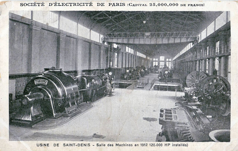 Carte postale ancienne Carte publicitaire Sté électricité Paris