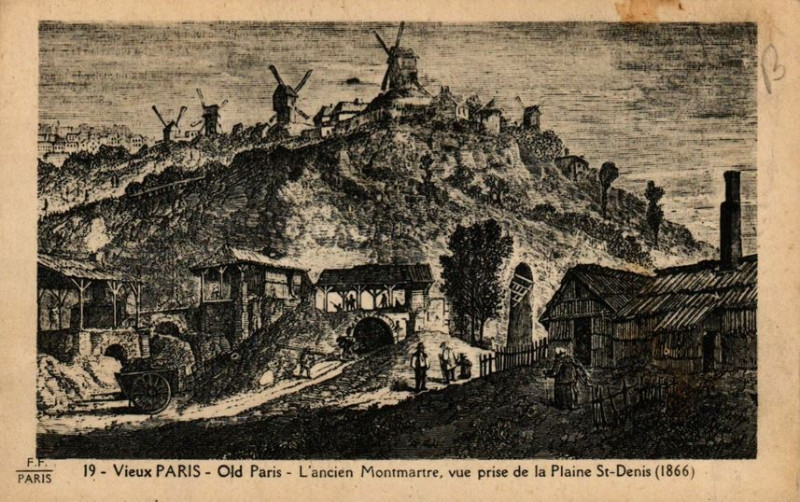 Carte postale ancienne L'ancien Montmartre, vue prise de la Plaine Saint-Denis à Saint-Denis