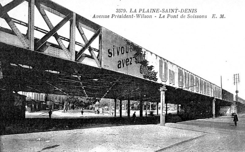 Carte postale ancienne Pont de Soissons Saint Denis