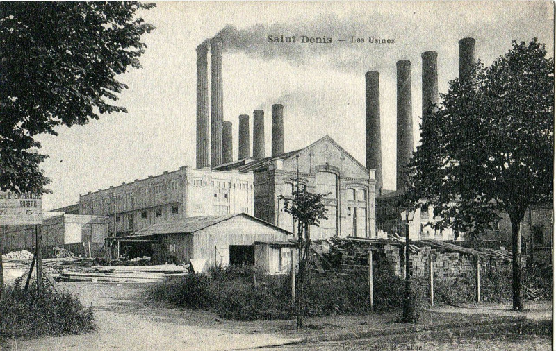 Carte postale ancienne Saint-Denis - Les Usines
