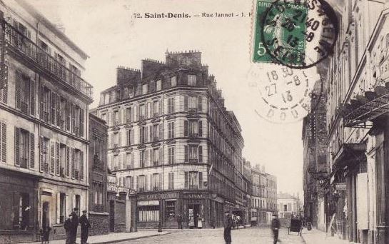 Carte postale ancienne Saint-Denis.Rue Gaston-Philippe.Rue Jannot