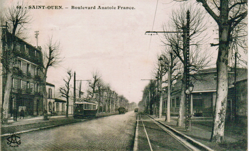 Carte postale ancienne Boulevard Anatole France à Saint-Ouen-sur-Seine
