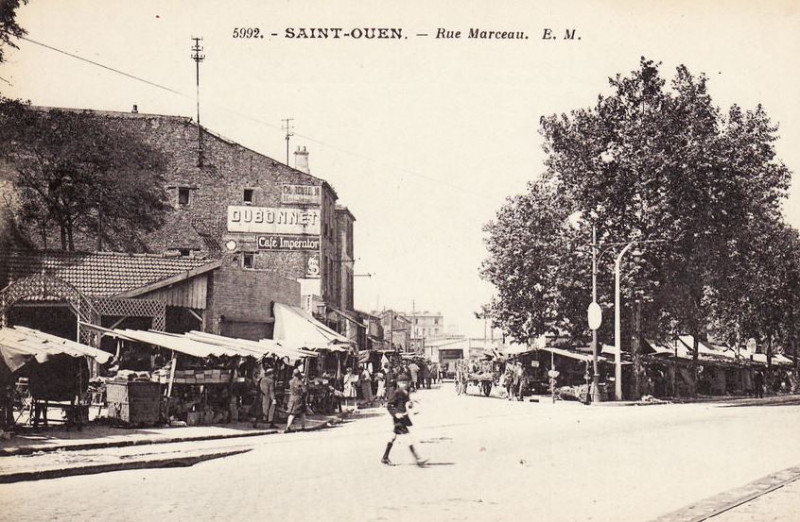 Carte postale ancienne Rue Marceau à Saint-Ouen-sur-Seine