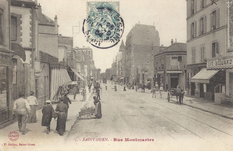 Carte postale ancienne Rue Montmartre à Saint-Ouen-sur-Seine