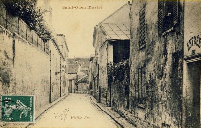 Carte postale ancienne Vieille Rue à Saint-Ouen-sur-Seine