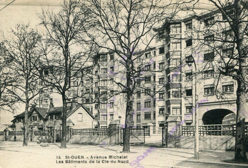 Carte postale ancienne Avenue Michelet - Les Bâtiments de la Compagnie du Nord à Saint-Ouen-sur-Seine