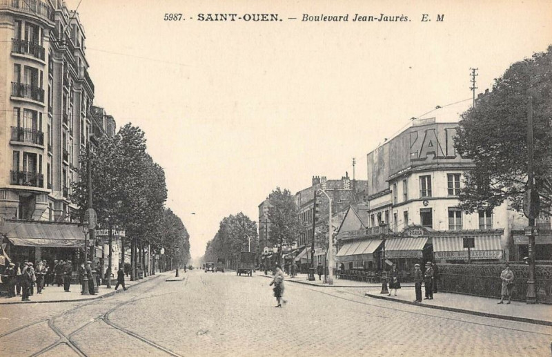 Carte postale ancienne Boulevard Jean-Jaurès à Saint-Ouen-sur-Seine