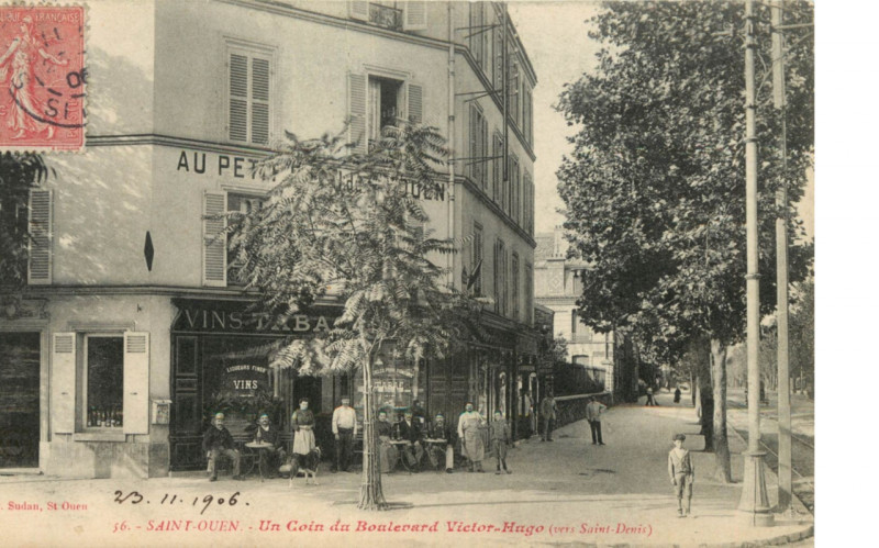 Carte postale ancienne Un Coin du Boulevard Victor-Hugo (vers Saint-Denis) à Saint-Ouen-sur-Seine