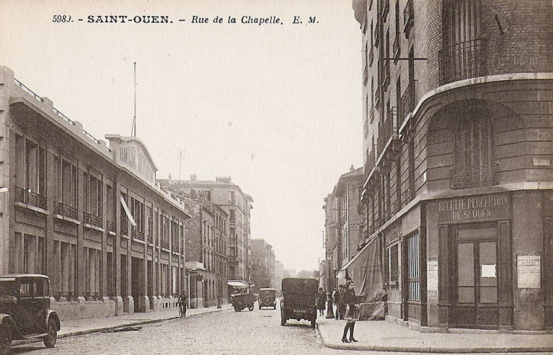 Carte postale ancienne Rue de la Chapelle à Saint-Ouen-sur-Seine