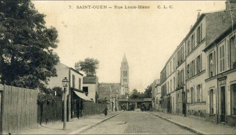Carte postale ancienne Rue Louis-Blanc à Saint-Ouen-sur-Seine
