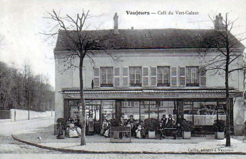 Carte postale ancienne Vaujours-Café du Vert-Galant